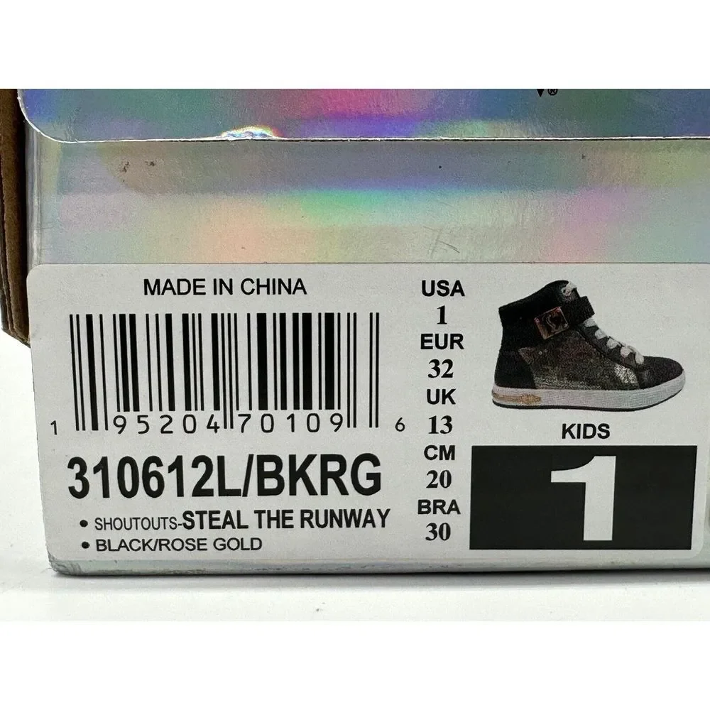 Skechers Street Los Angeles Sneakers/Shoes 310612L/BKRG Size 1 Girls Kids - Picture 6 of 6